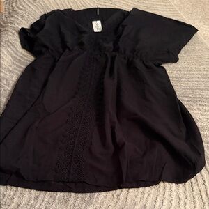 Black Lace Detail Blouse